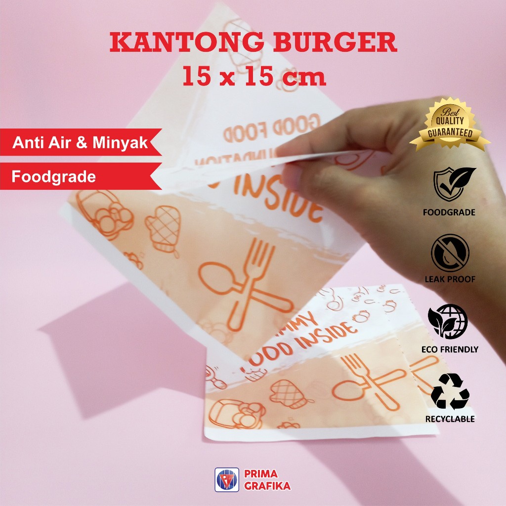 

Kantong Burger Foodgrade 15 x 15 - Paperbag Roti Donat Snack