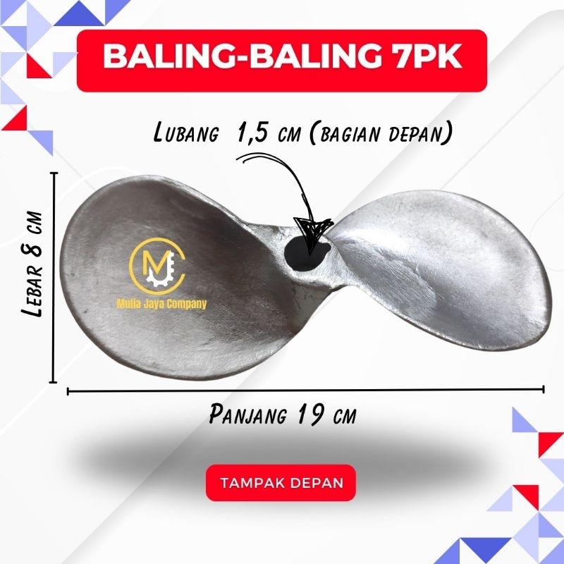 Baling-baling perahu ketinting 7 pk