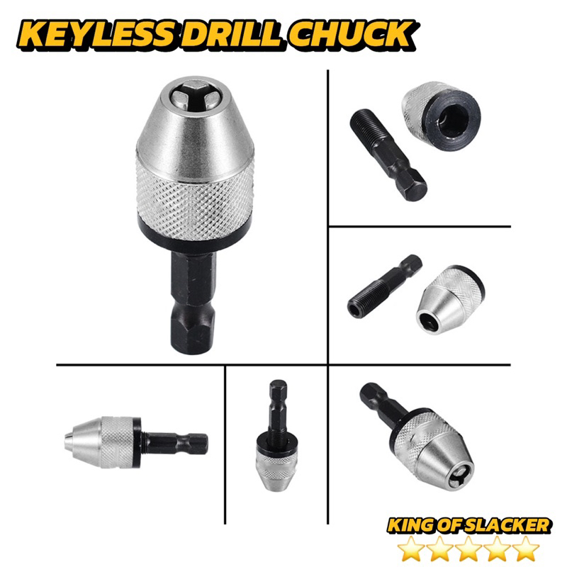 Adaptor Converter Kepala Bor Mini Keyless Drill Chuck 1/4 Inch Quick Change untuk Mata Bor Micro 0.3