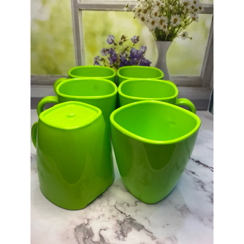 CANGKIR MELAMIN HIJAU 6PCS