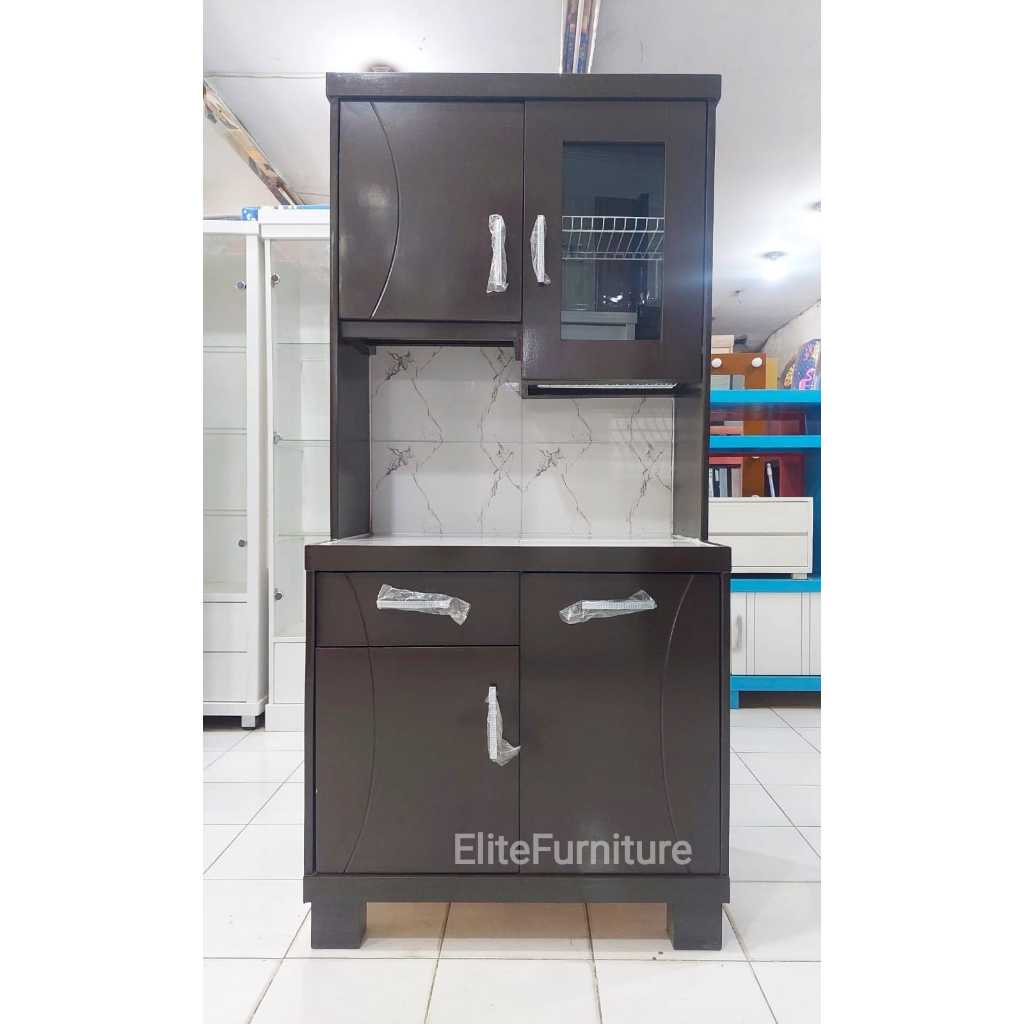 Rak sayur 2 pintu Bahan kayu BLOCTEACK lemari sayur 2 pintu putih / Lemari Sayur Dapur 2Pintu