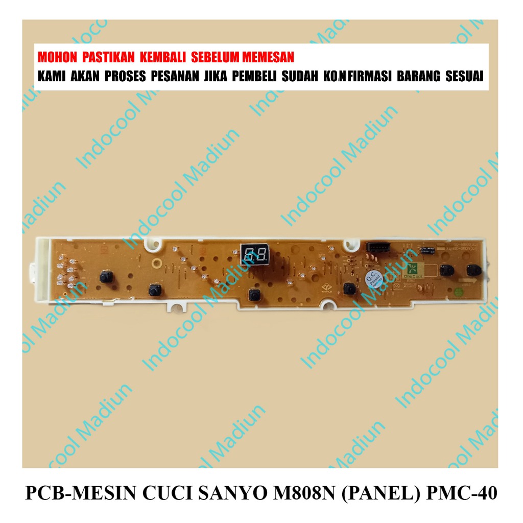 PMC-40 PANEL / MODUL MESIN CUCI / PCB MESIN CUCI SANYO M808N (PANEL) PMC-40