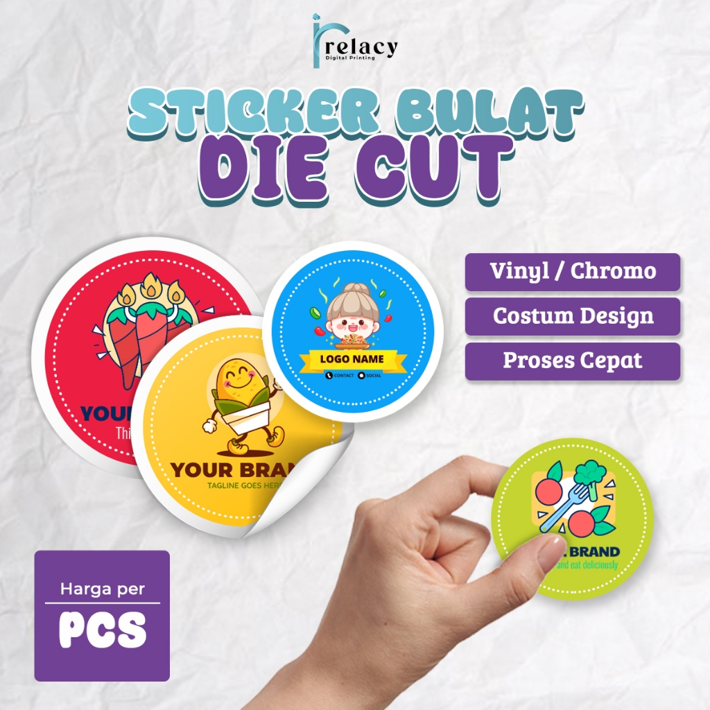

Cetak Stiker Label Bulat Chromo Vinyl Sticker Kemasan Untuk Toples Botol Standing Pouch Anti Air