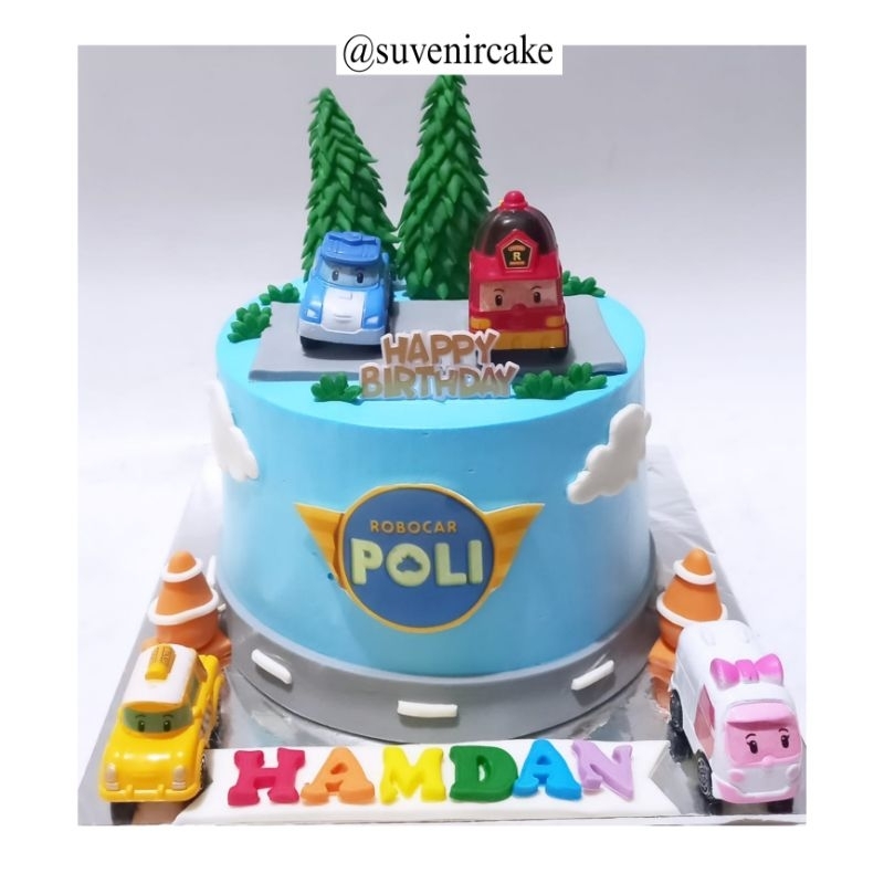 

cake robocar poli/kue ulang tahun robocar poli/kue ultah robocar poli/robocar poli