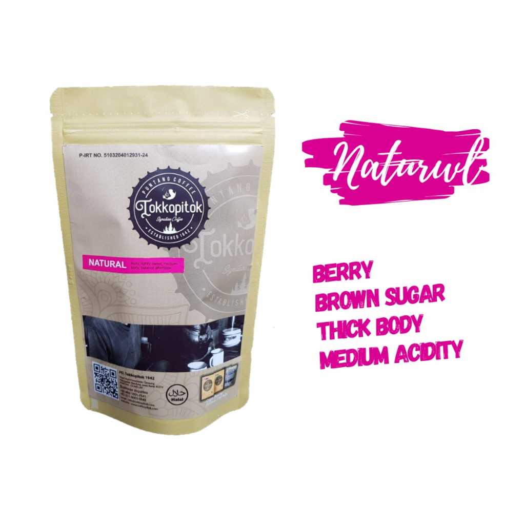 

Tokkopitok Roasted Bean natural 100 gram Arabica gunung puntang