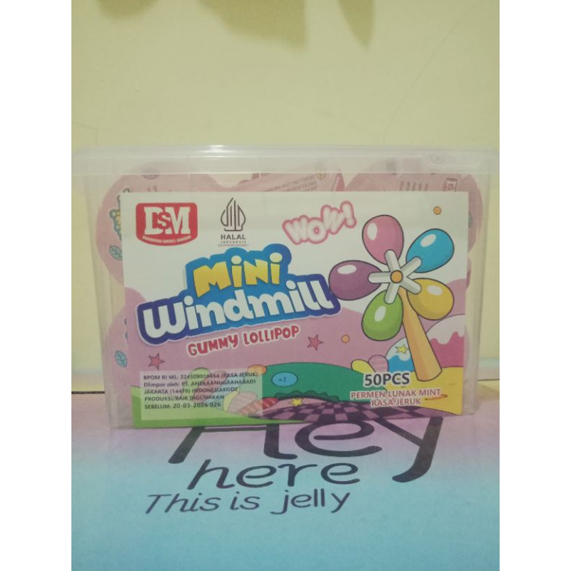 

Mini Windmill Gummy Lollipop DSM toples isi 50 pcs [HALAL]