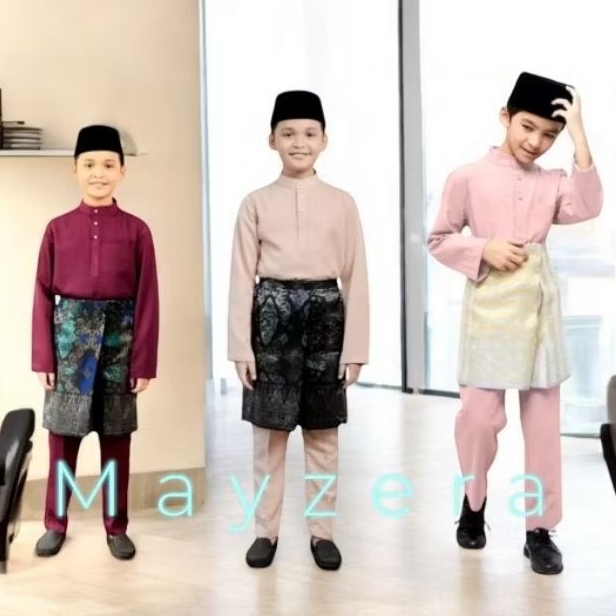 Setelan Baju kurung Melayu bahan katun toyobo Anak laki-laki pakaian teluk belanga