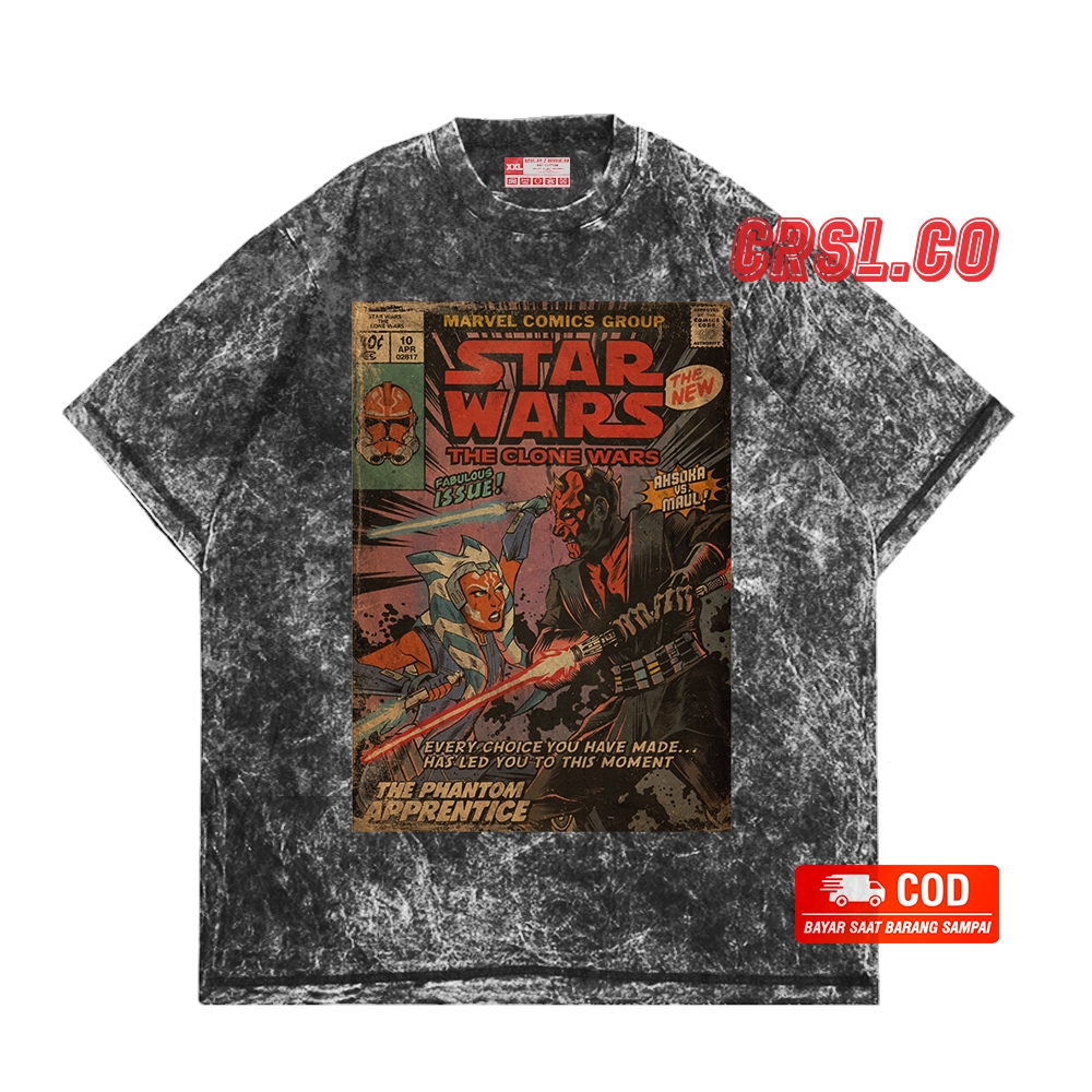 CRSL - "Star Wars The Clone Wars" Oversized T-Shirt | Stone Wash | Kaos Star Wars | Kaos | Kaos Over