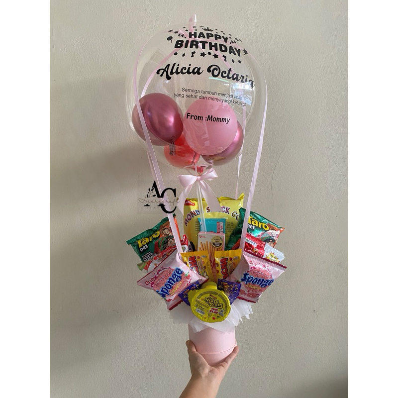

Buket balon Snack ulang tahun wisuda opening isi 14pcs
