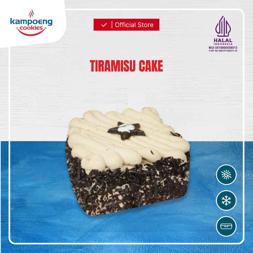 

Cake Ulang Tahun Tiramisu Square Premium Ukuran 10x10 cm Kampoeng Cookies