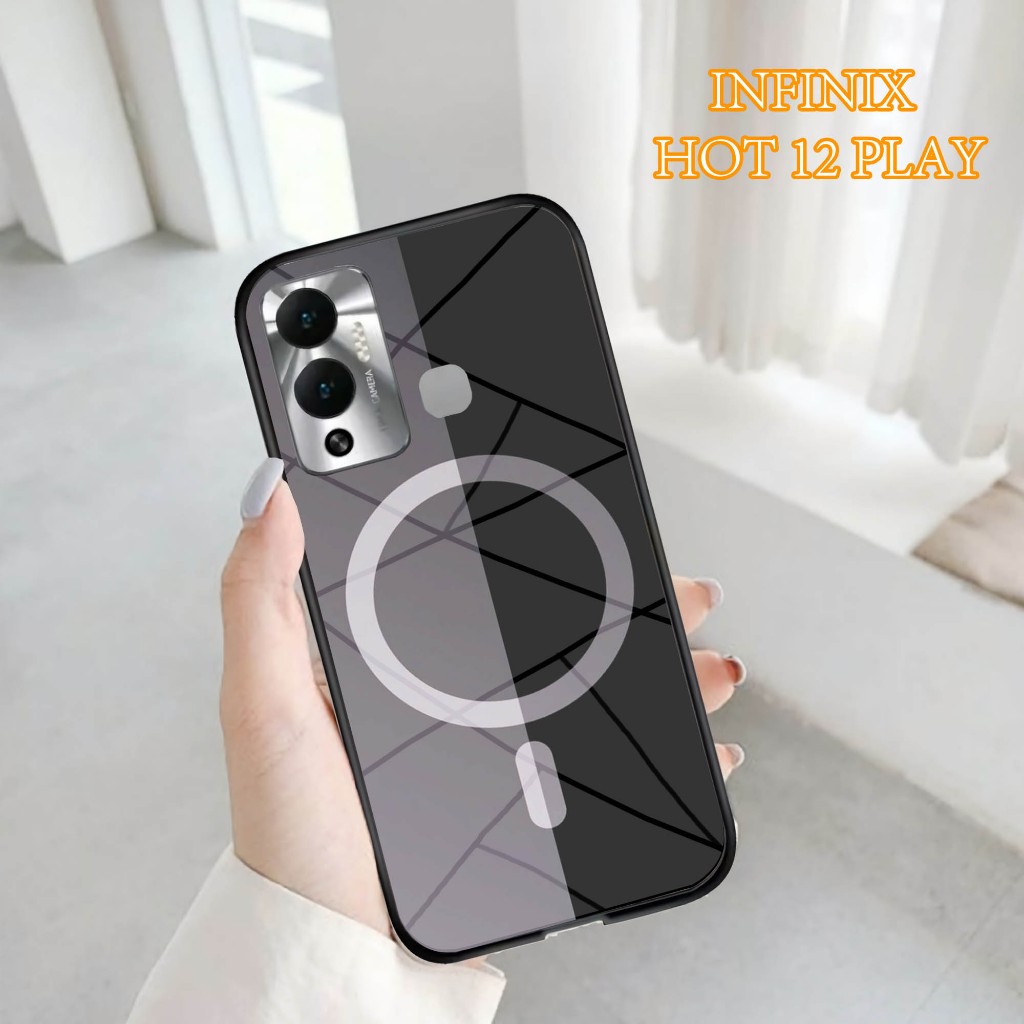 Softcase Glass Kaca INFINIX HOT 12 PLAY - Case Handphone  INFINIX HOT 12 PLAY [T27]