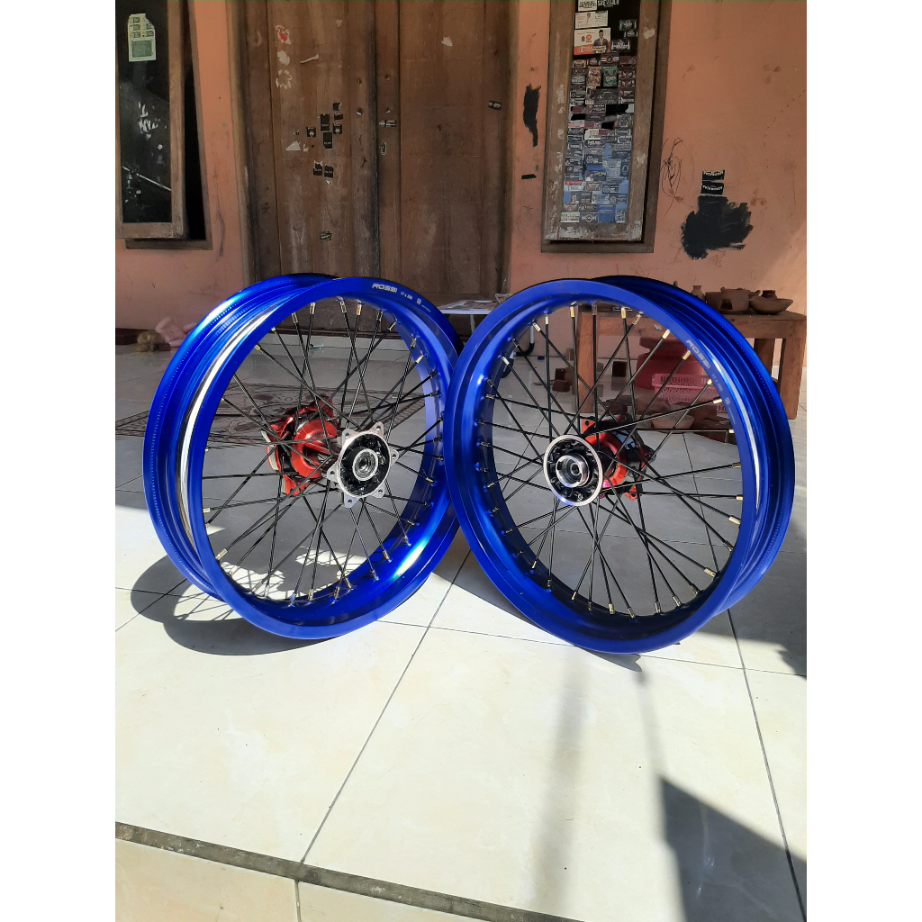 WHEELSET SUPERMOTO KLX 300/350 RING 17 TANPA BAN PNP D-TRACKER