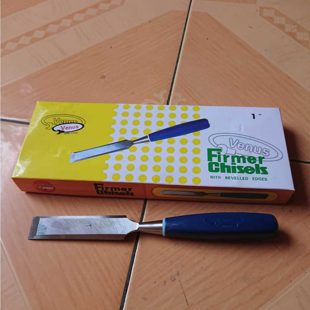 VENUS Pahat Kayu/Tatah Kayu/Tatah Ukir Kayu Gagang Fiber 1" (2,5CM) super tajam