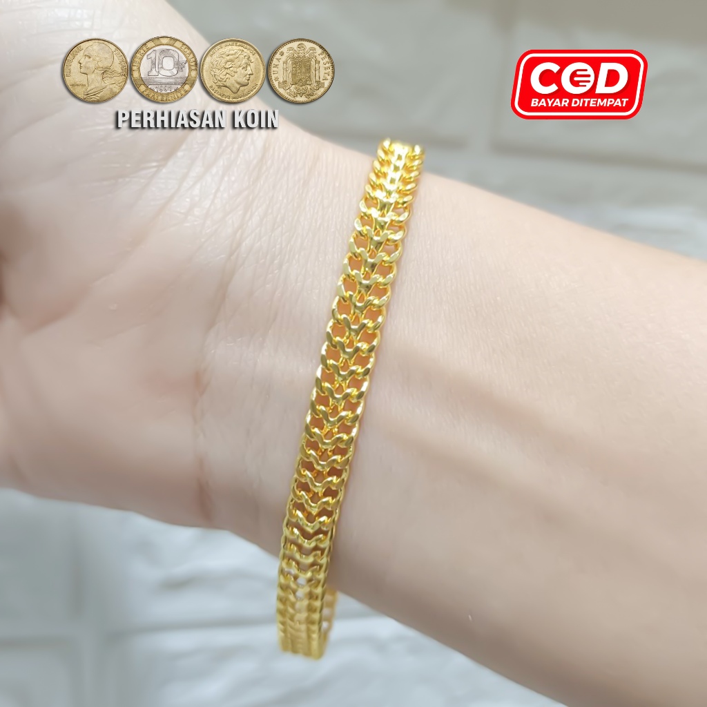 AP 1PCS Gelang Rantai Tikar Emas Xuping Bahan Koin