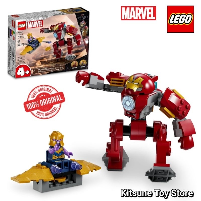 Lego Marvel 76263 Iron Man Hulkbuster Vs Thanos Original 66 Pcs - Mainan Balok Anak