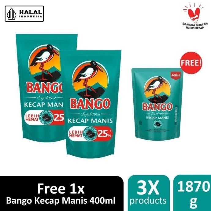 

[Beli 2 Gratis 1] Bango Kecap Manis 735ml/1000g Isi 2 Free Bango Kecap Manis 400ml