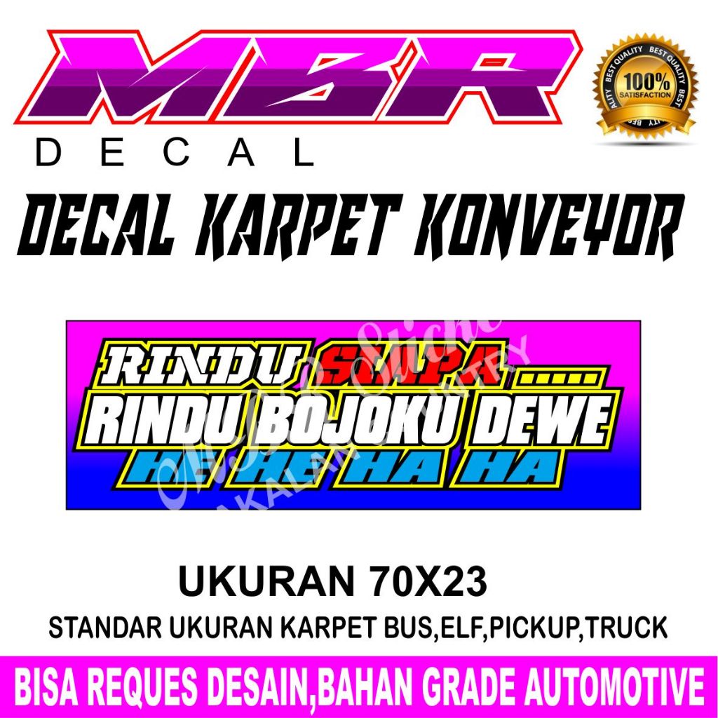 STIKER DECAL KARPET LUMPUR,DECAL STIKER KARPET CONVEYORCAR DECAL STIKER