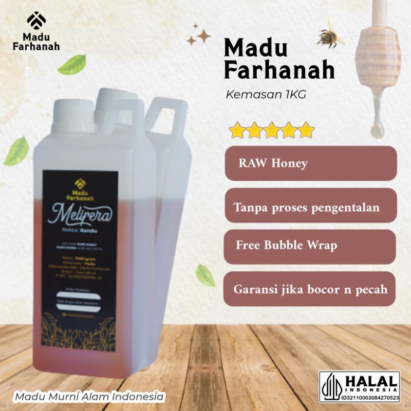 

Madu Farhanah Asli Murni Bersanad Jelas 100% Raw Honey ukuran 1Kg