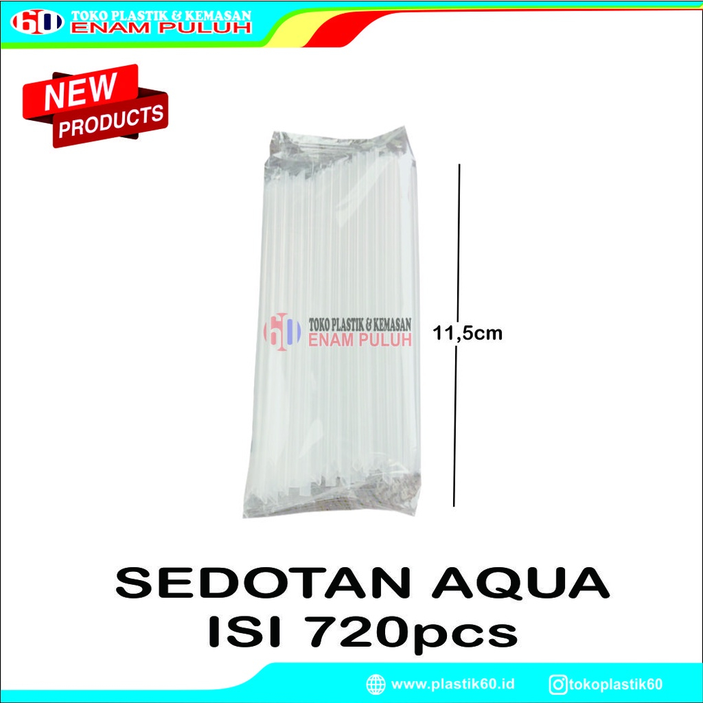 Sedotan Aqua Gelas isi 720 Sedotan Plastik Aqua