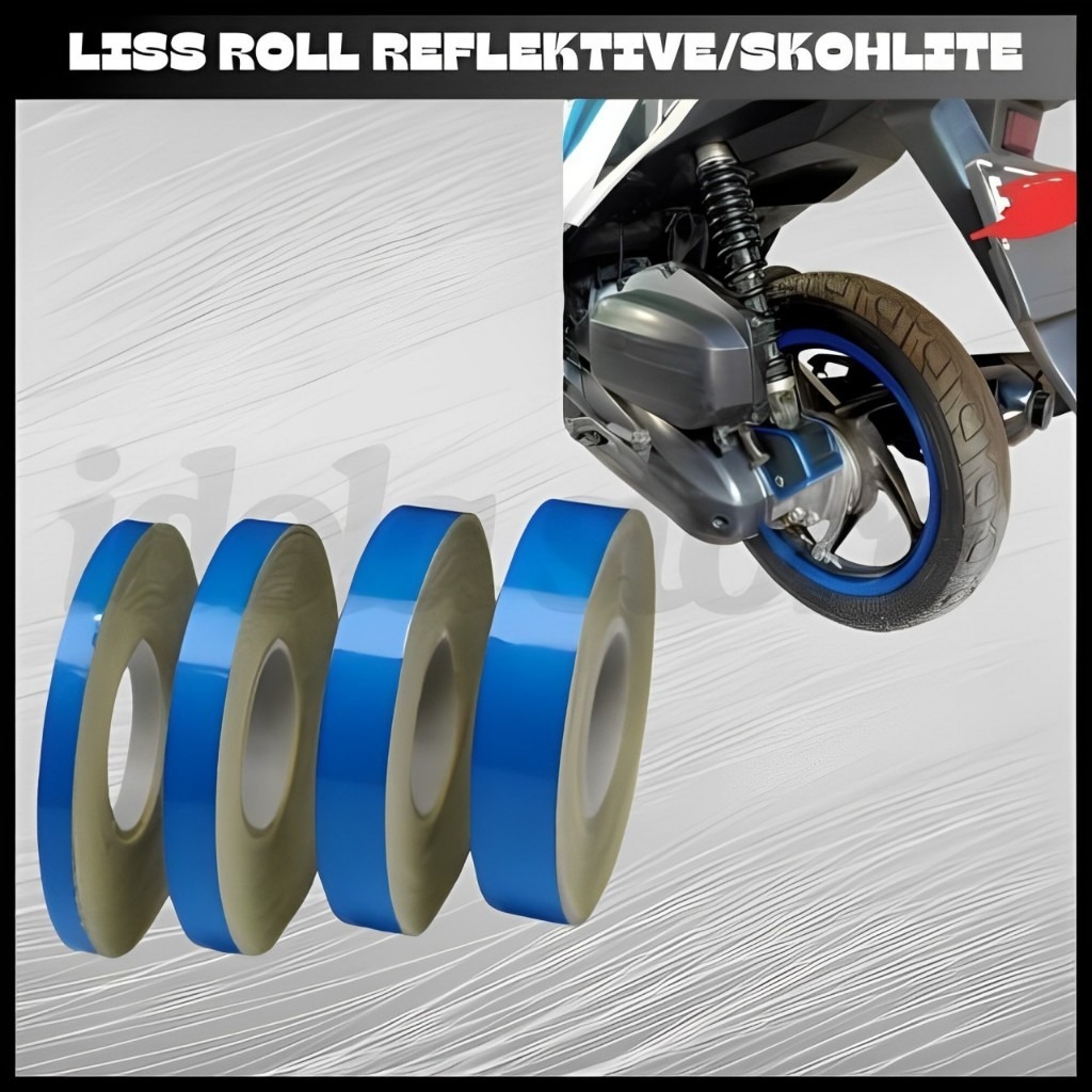 Sticker Stiker Sticker List Velg Roll Gulung Motor Mobil variasi Stiker Vlag Motor BIRU