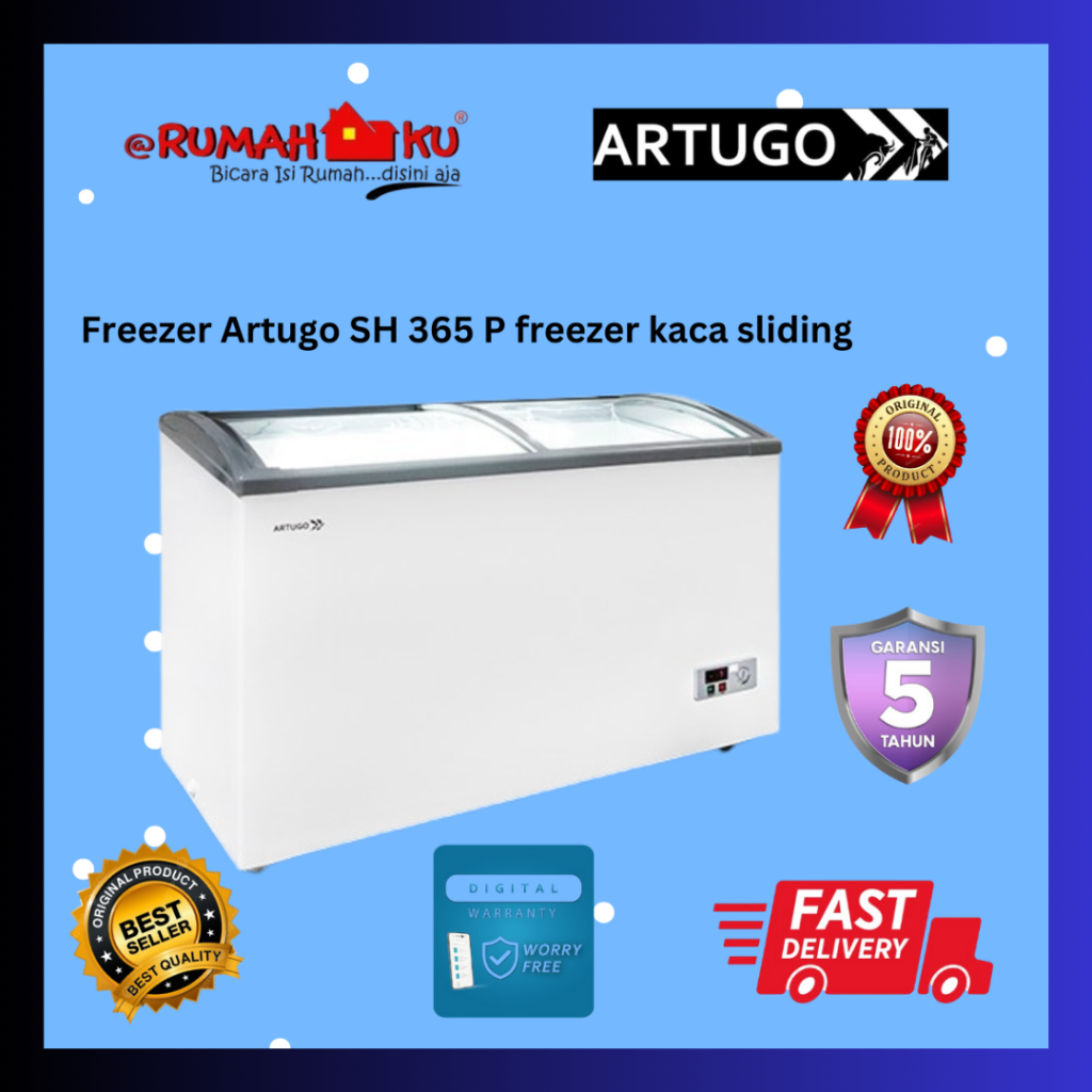 Freezer Artugo SH 365 P freezer kaca sliding