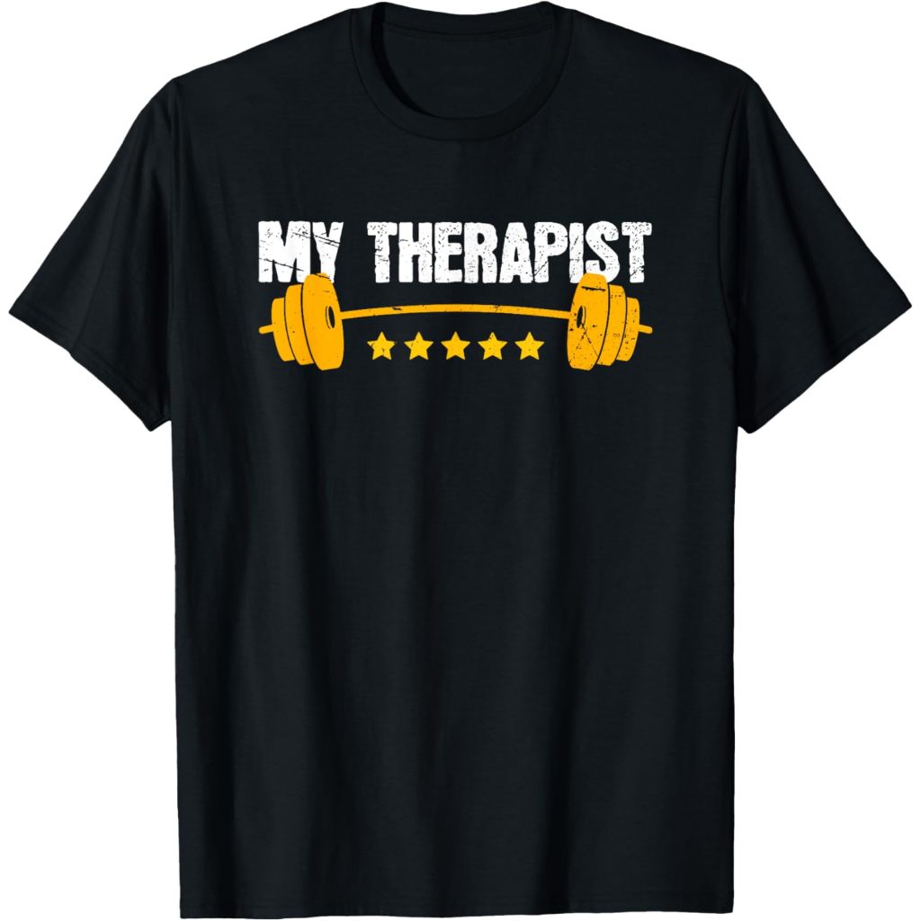Baju Kaos Olahraga My Therapist Funny Workout Gym Weight Lifting T-Shirt