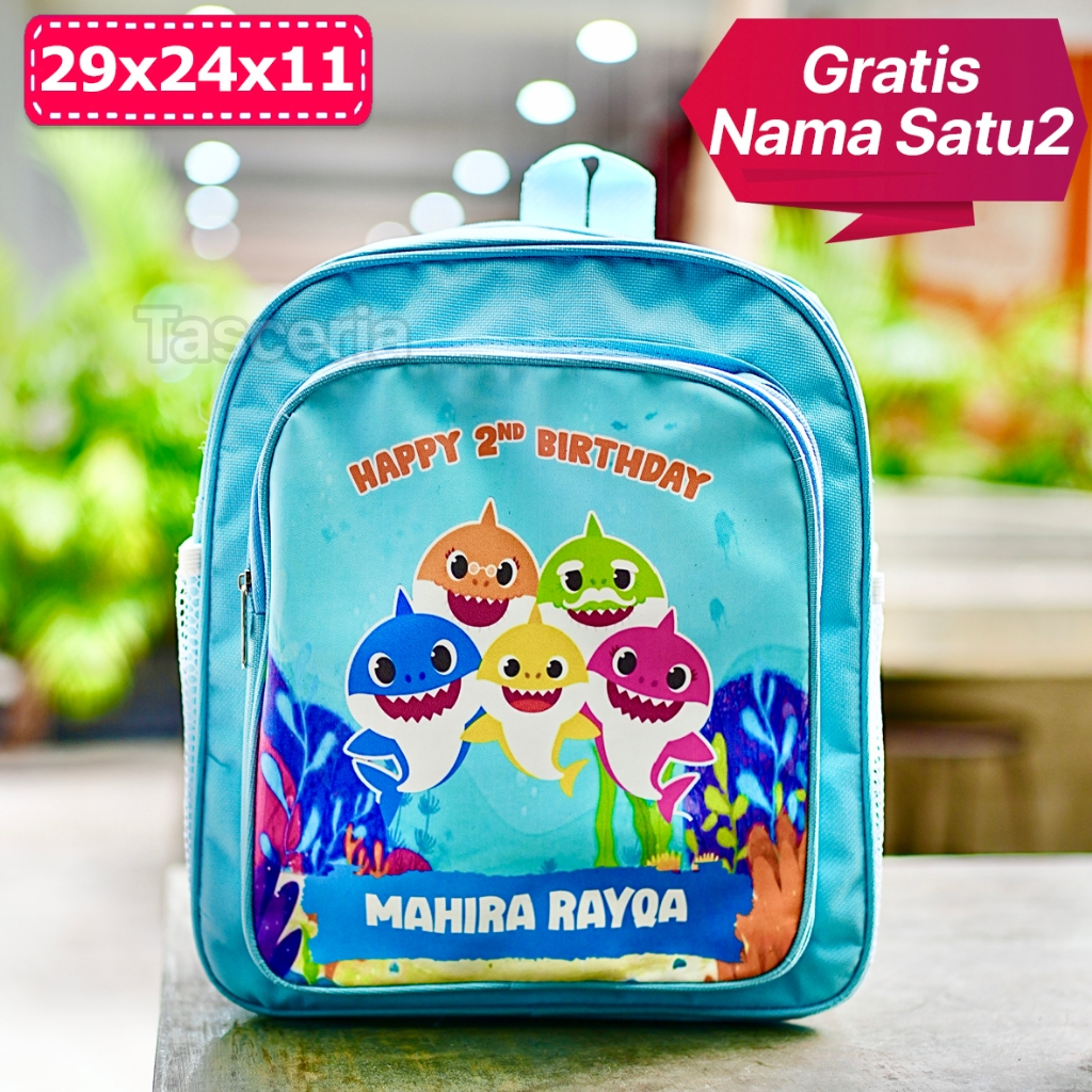 Tas Ransel Ultah Anak Custom Baby Shark