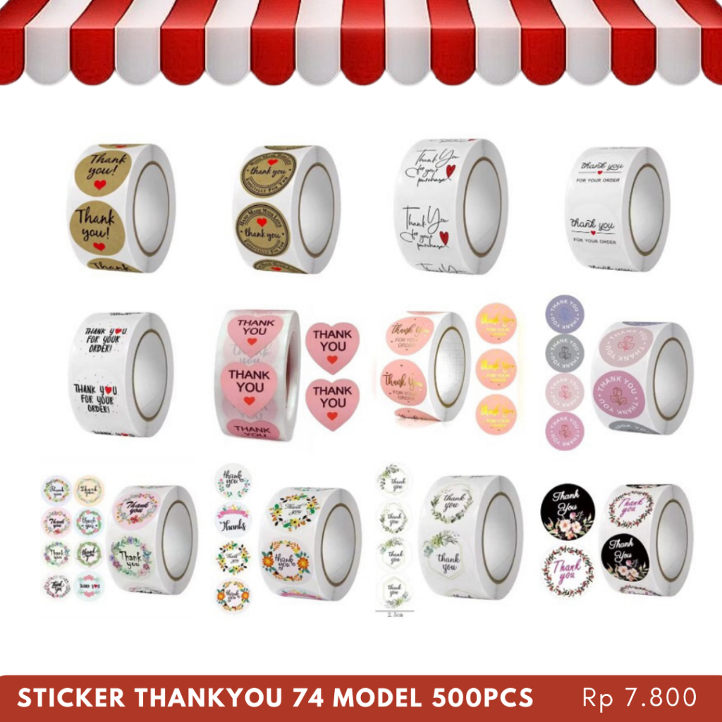

LENGKAP MURAH 500PCS Premium Label Stiker Dekorasi Segel Kemasan Packaging Stiker Thankyou Hiasan Wrapping Selamat Menikmati