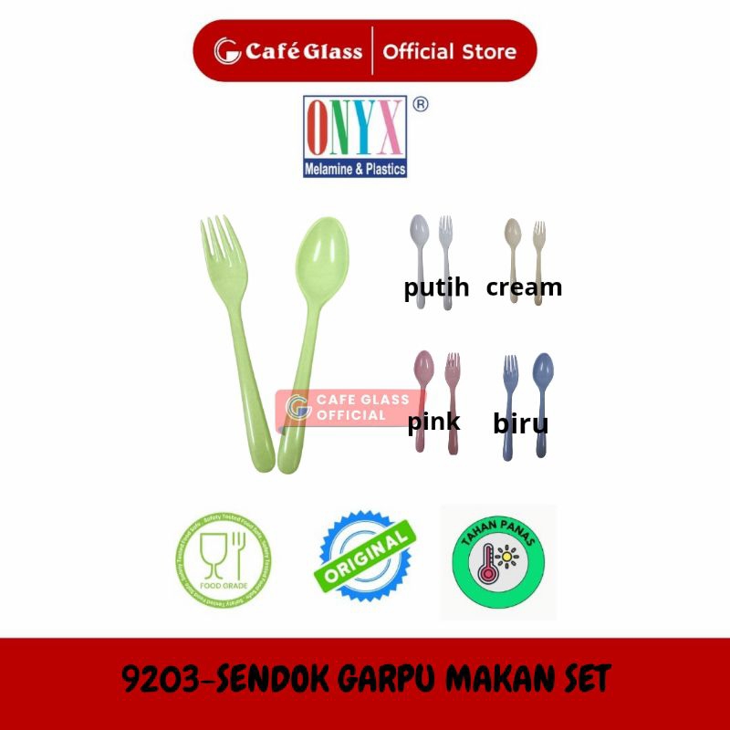 SENDOK & GARPU MAKAN | 9203 | SPOON &FORK SET MELAMIN | ALAT SET MAKAN BAHAN MELAMIN