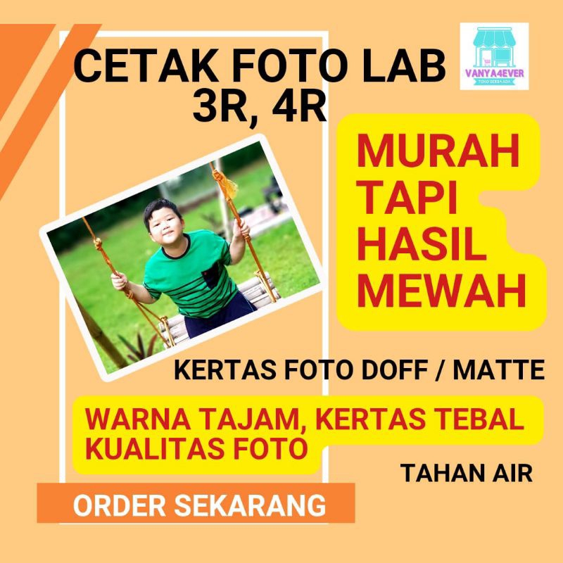 CETAK FOTO LAB 3R, 4R, 5R DOFF MATTE MURAH ANTI AIR KERTAS PROFESIONAL