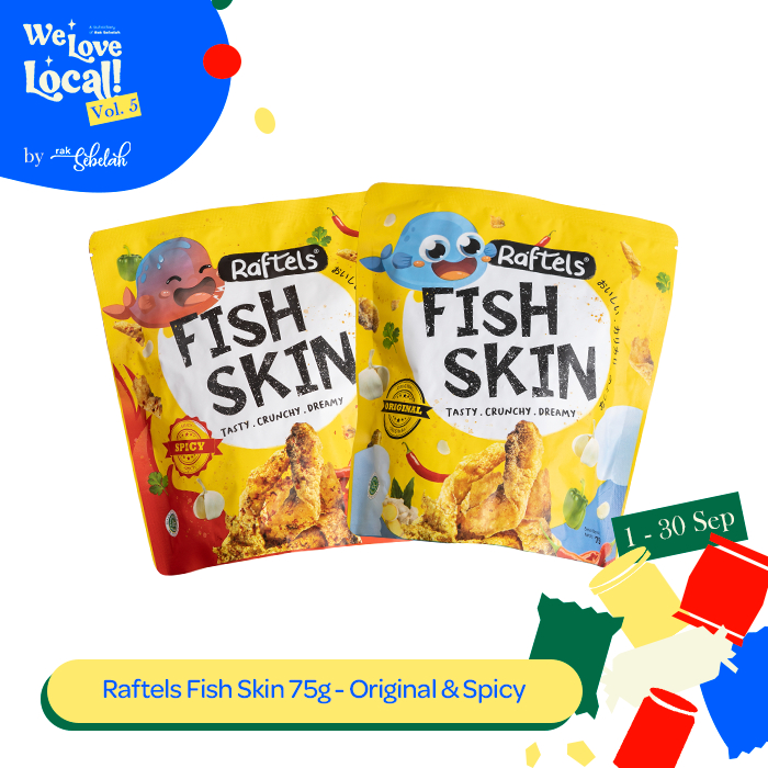 

Raftels Fish Skin 75gr - Keripik Kulit Ikan Premium