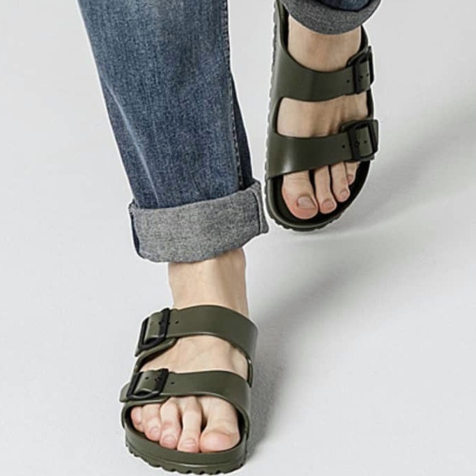 KOMIN Sandal Wedges Karet Pria Anti Air, Anti Slip, Ringan, Sandal Bahan EVA Original Terbaru