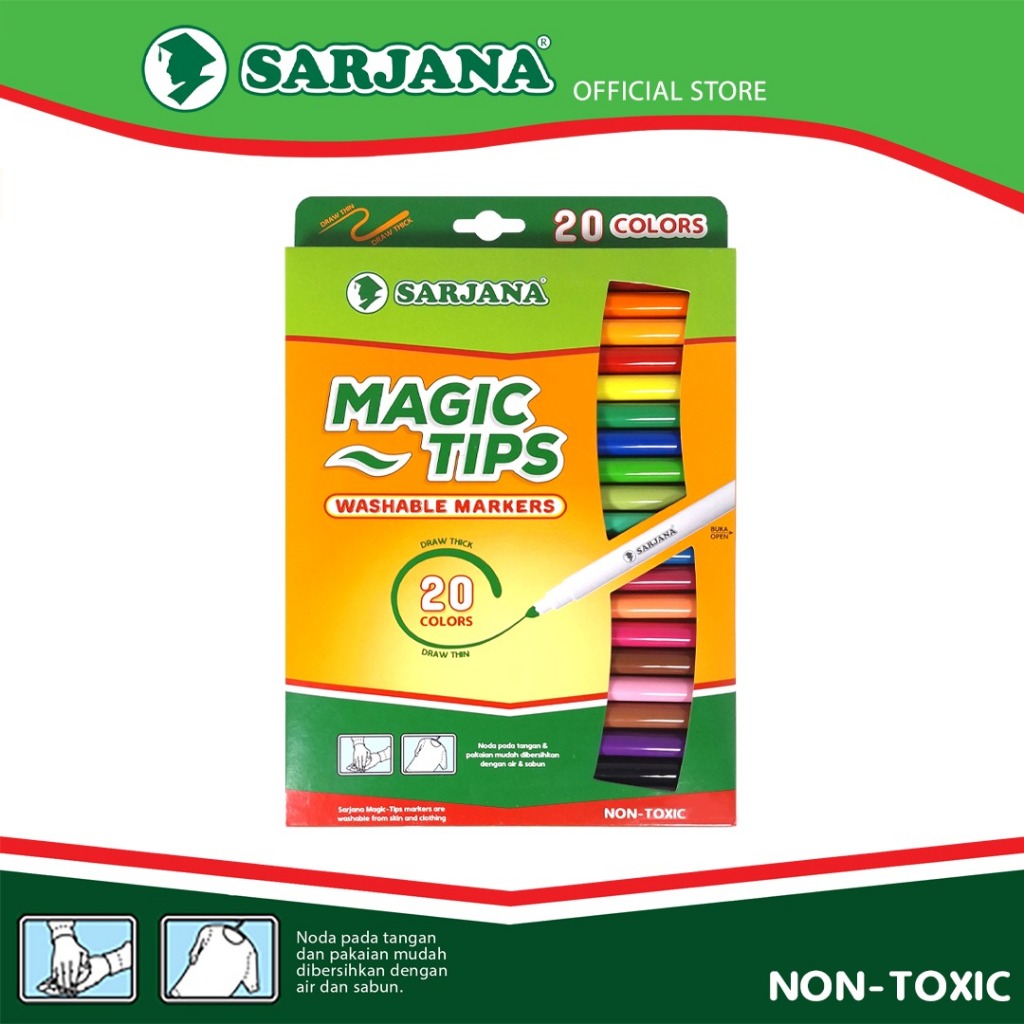 

Spidol Magic Tips 20 Batang Warna