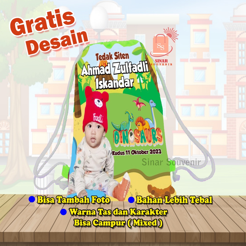 

Tas Ulang Tahun Goodie Bag Anak Ransel Serut Gendong Untuk Bingkisan Snack Ultah Atau Kado Bisa Custom Nama Uk 25 x 35