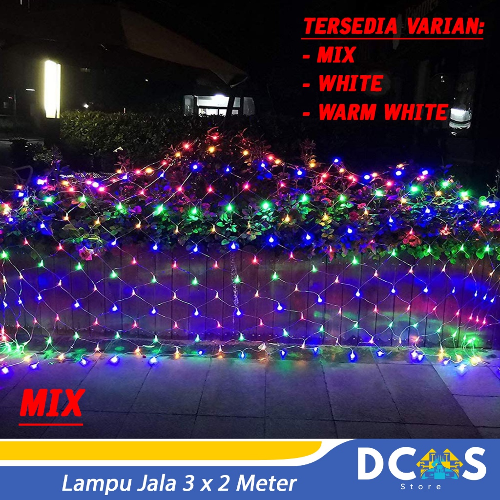 Lampu Natal / Hias Lampu Led Jala / Jaring / Net Light 1.5x1.5M / 3x2 Meter Lampu Cafe
