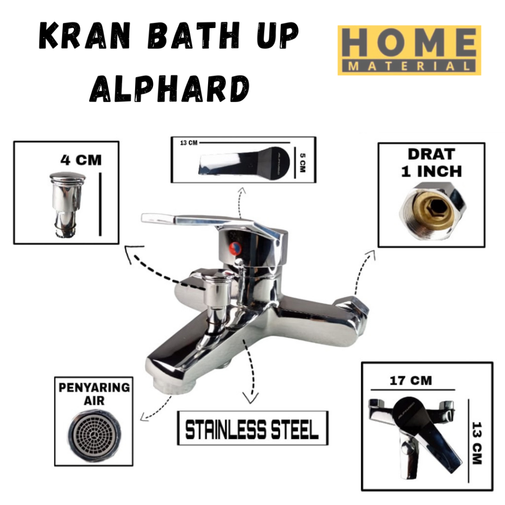 Keran mixer panas dingin kran shower bathtub kran bathu up  air panas dingin 2 cabang tanam termurah