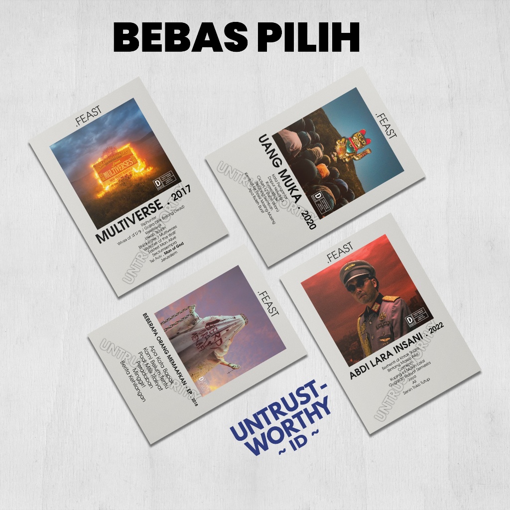 Poster Feast Album dan EP Ukuran A5 (4-6pcs)