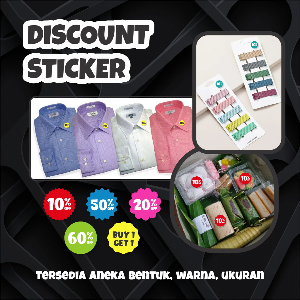 

Discount Sticker Custom Stiker Diskon Banyak Pilihan Bentuk Ukuran dan Warna