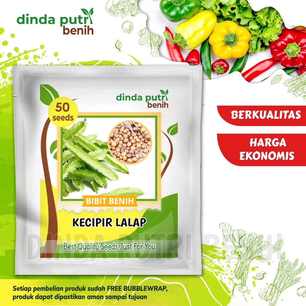 50 biji Benih Kecipir Hijau kemasan ekonomis / benih lalapan kecipir hijau