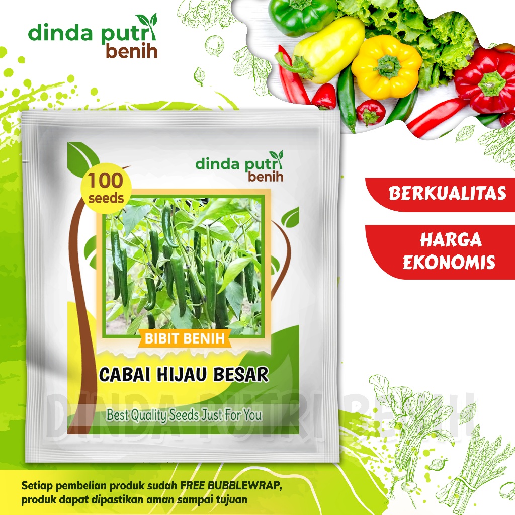 Benih Cabe Hijau Besar isi 100 biji /benih cabe hijau besar super