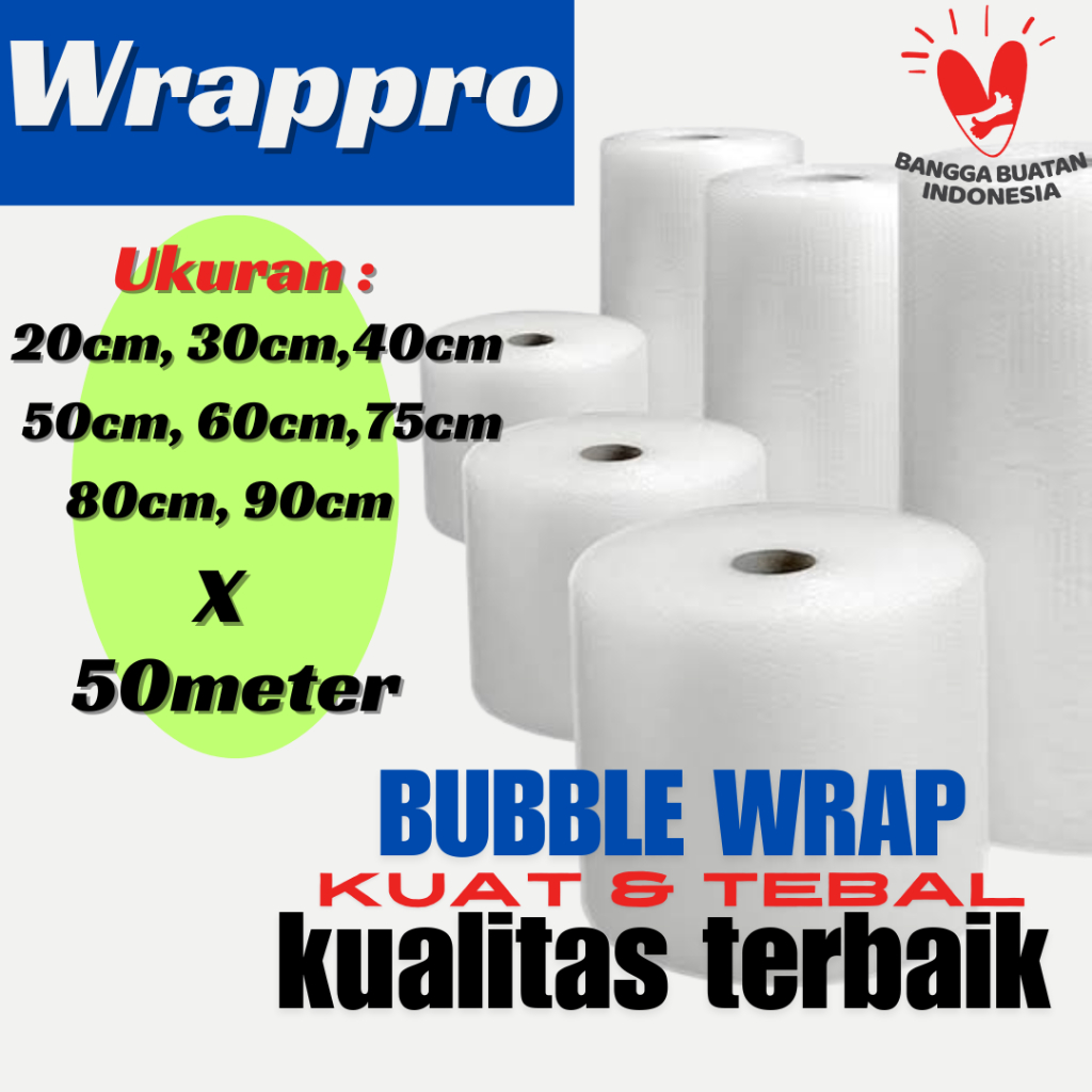 

Bubble Wrap Roll 50m / Plastik Bubble Packing - Bubble Wrap Premium