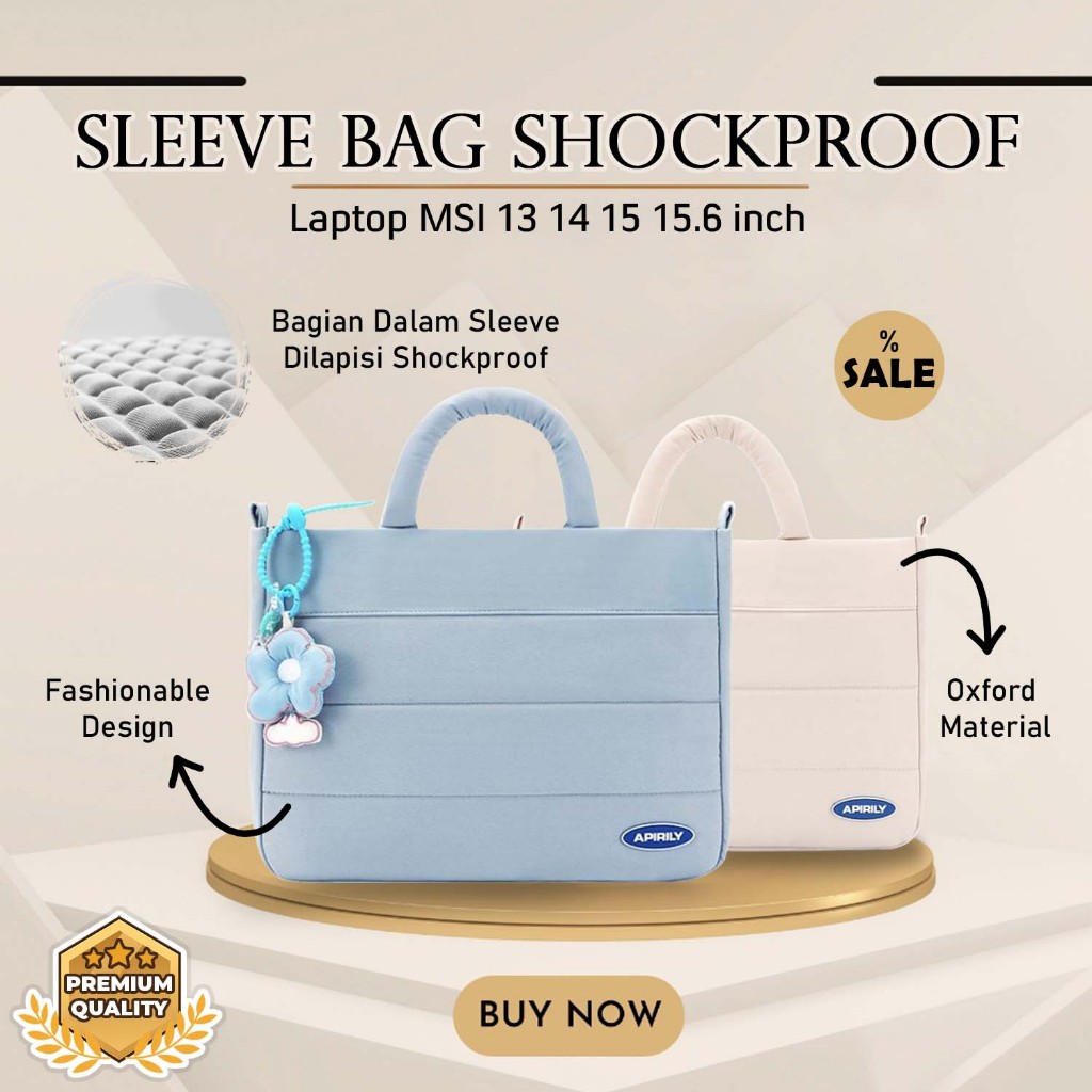 Tas Apirily Laptop MSI Modern Katana Bravo Cyborg Thin 13 14 15 15.6 inch Universal Sleeve Bag Case 
