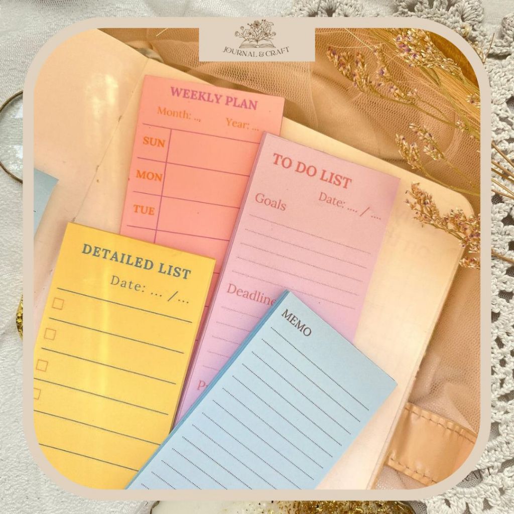 

JournalandCraft Memo & Stick Notes Fancy Pastel & Vintage Colours daily Planner Memo Notes / memopad Planner memo list memo pastel cute memo murah memo aesthetic memo cantik