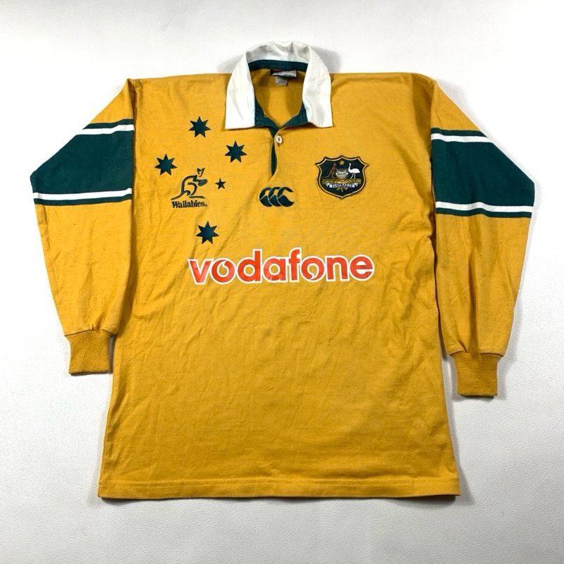 VINTAGE WALLABIES CANTERBURRY AUSTRALIA RUGBY SHIRT Size Medium P74cm L56cm