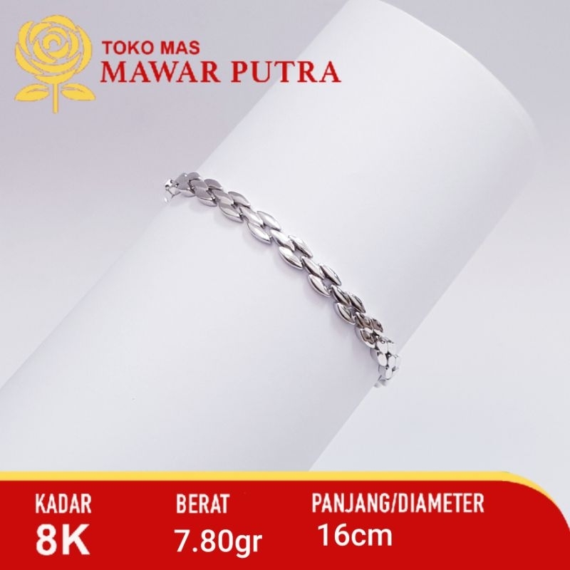 Gelang rantai white gold ayu gold 8K 375