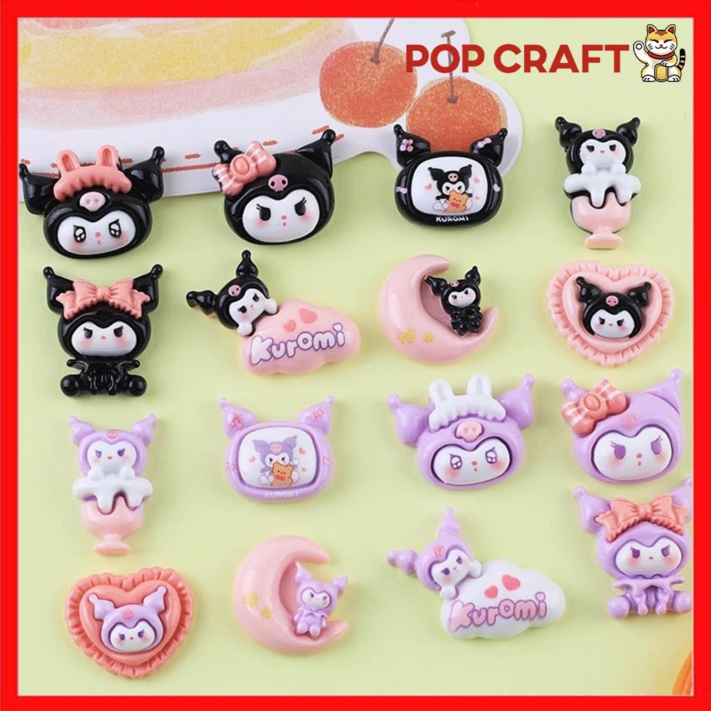 

PC Stiker 3D Resin Clay Per Pcs DIY Kuromi Purple Lucu Imut Buat Dekor / Tempel Di Gantungan 3D-010