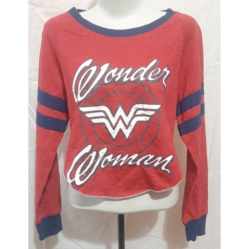 CROP TOP DC COMICS ORIGINAL WONDER WOMEN SWEATSHIRT HOODIES T-SHIRT KAOS ATASAN CREWNECK  WANITA PRE