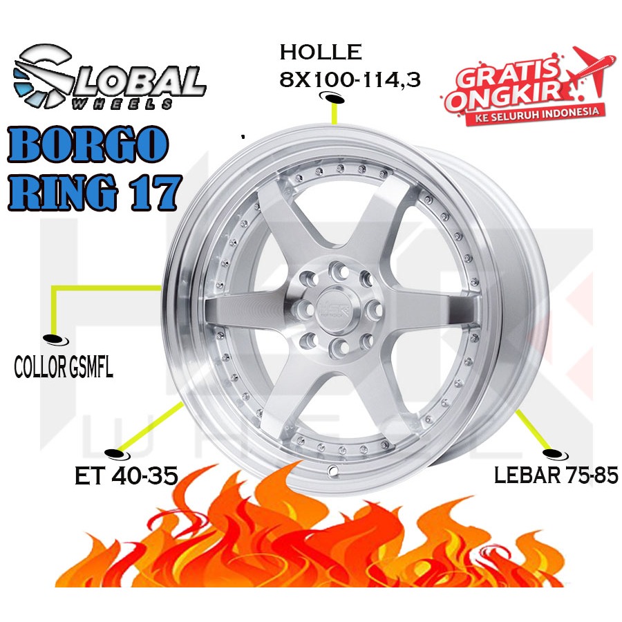 Velg Mobil HSR Borgo Te37 Ring 17 Buat Raize Livina Mobilio Avanza Yaris Confero