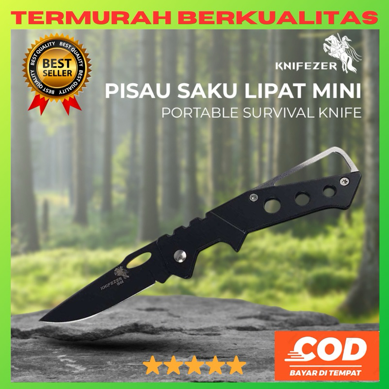 KNIFEZER Pisau Saku Lipat Mini Serbaguna Camping Gunung Knife Tactical Survival Outdoor Portable