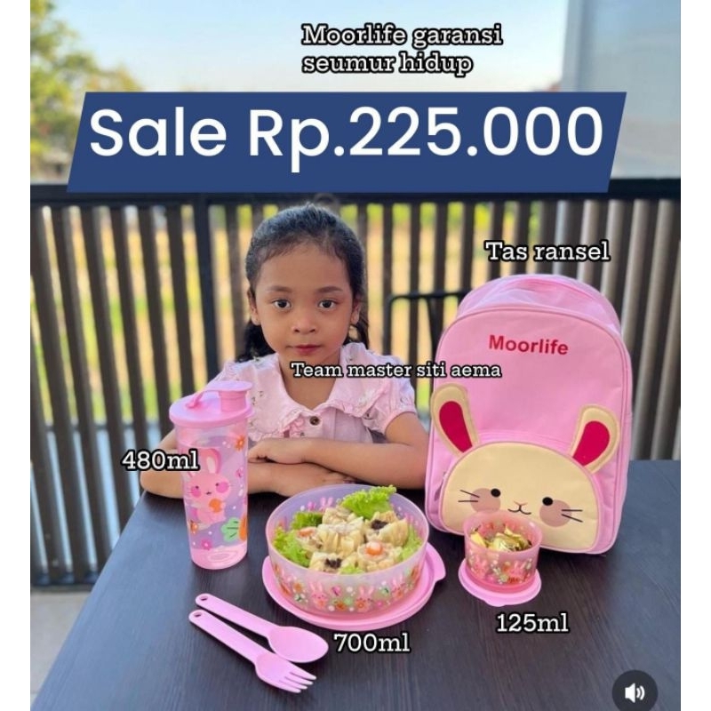 bekal set tas moorlife bunny dan pinguin